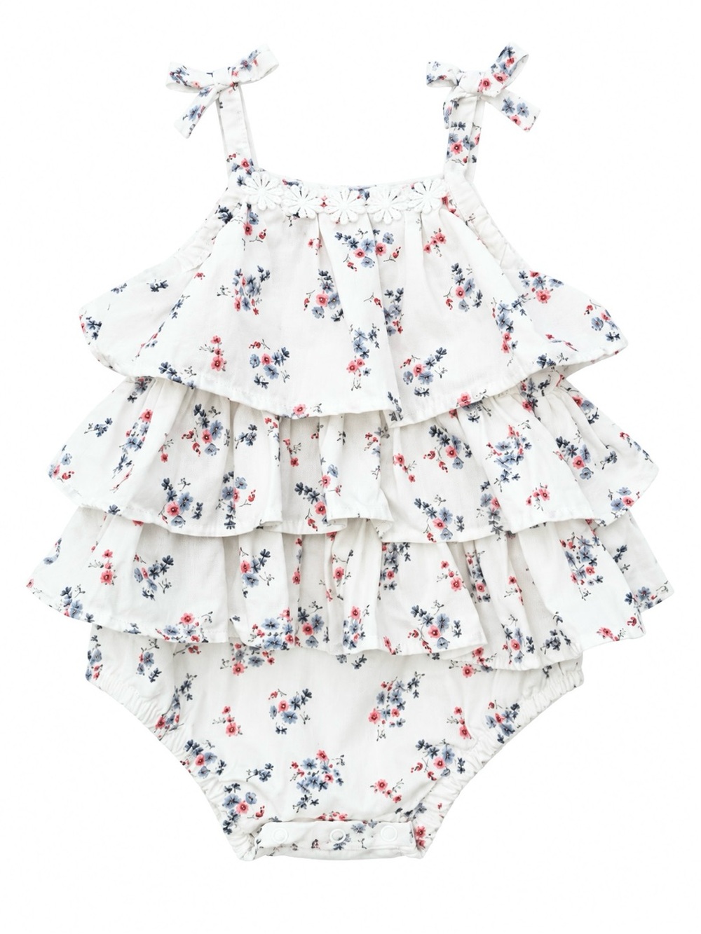 Nicole Miller New York Baby Floral Ruffle Romper Onesie 3-6M